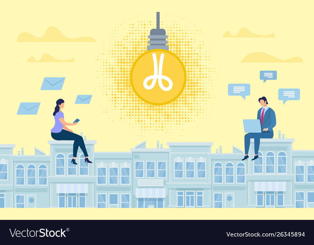 Advertising Banner Online Collaborative Idea Vector Image