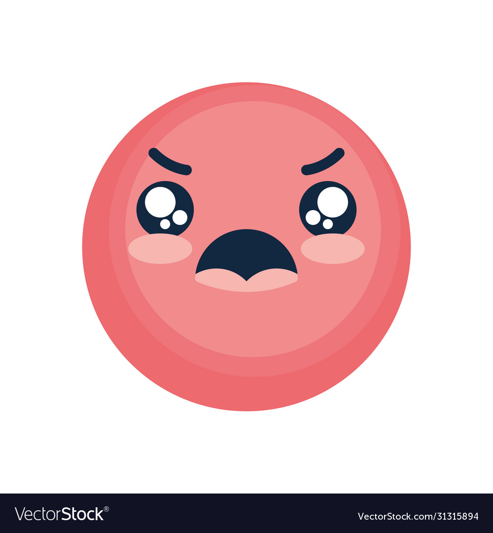 Angry Emoji Face Icon Flat Style Royalty Free Vector Image