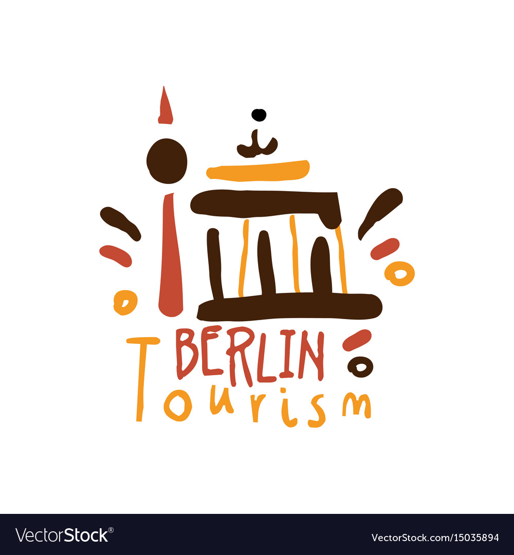 Berlin Tourismus Logo Vorlage hand gezeichnet