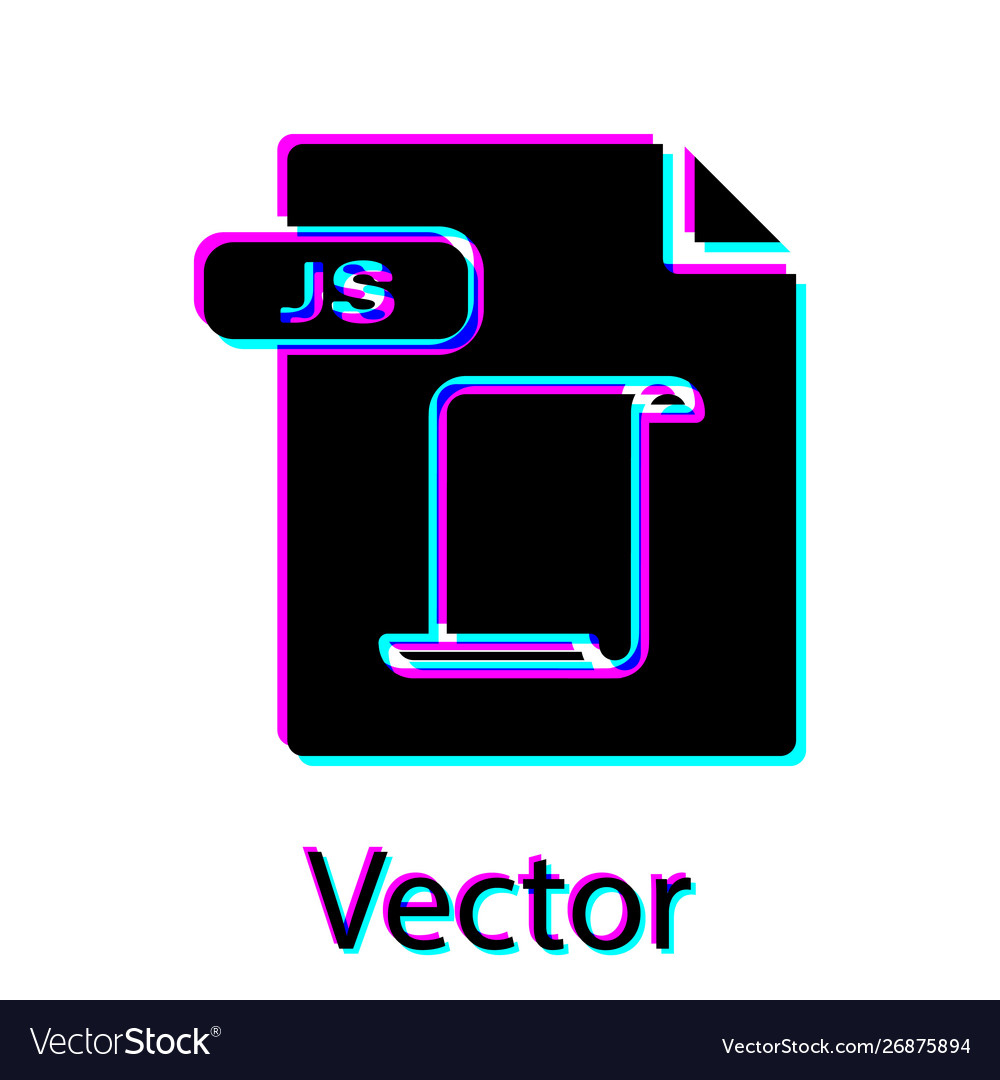 Black js file document download button icon vector image Black js file document download button icon