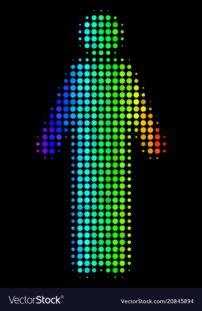 Bright pixel man person icon