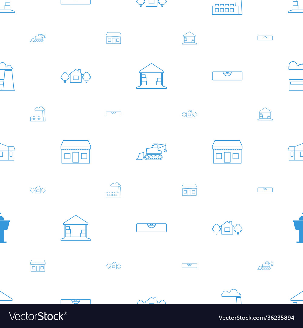 Building icons pattern seamless white background vector image Building icons pattern seamless white background