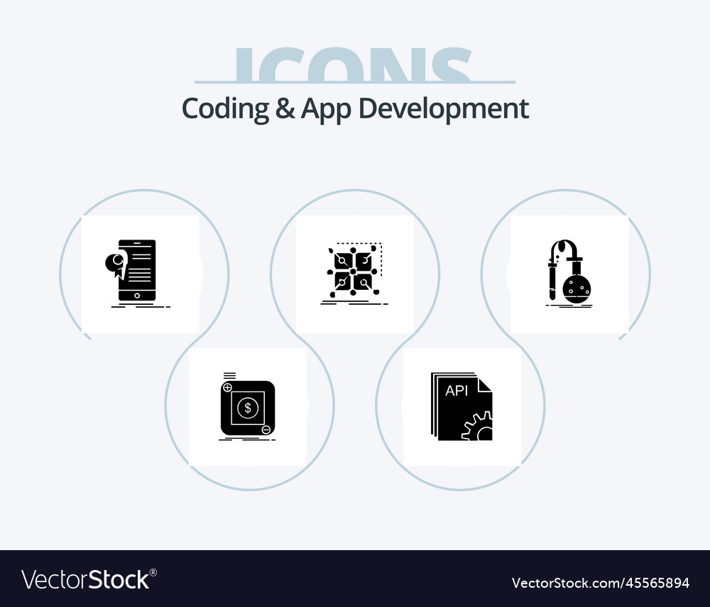 Coding and app development glyph icon pack 5