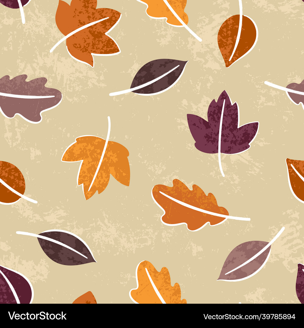 Colorful autumn seamless pattern hand drawn Vector Image