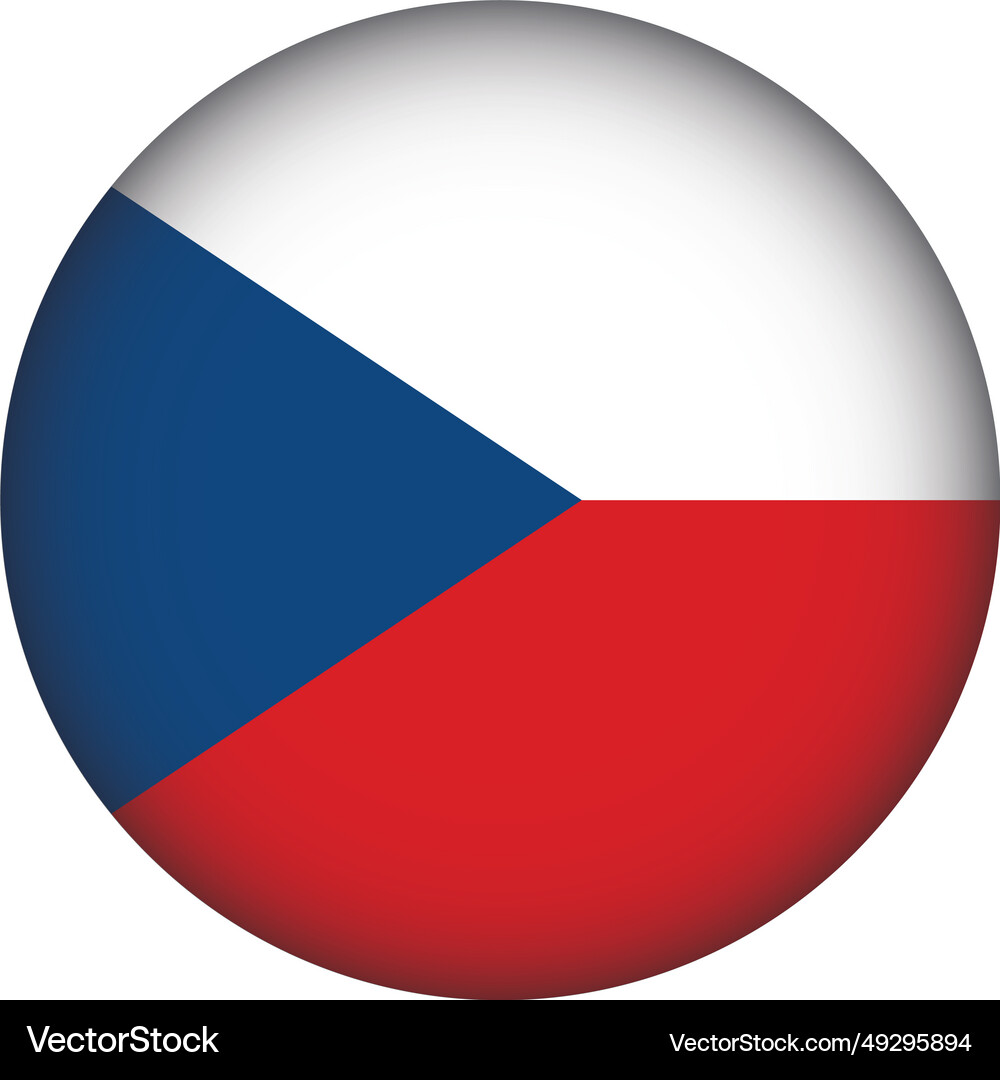Czechia flag round shape Royalty Free Vector Image