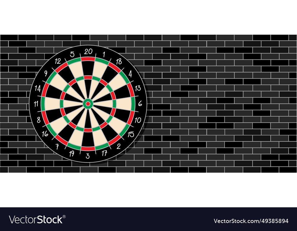 Dart board game dartboard and darts vector image Dart board game dartboard and darts