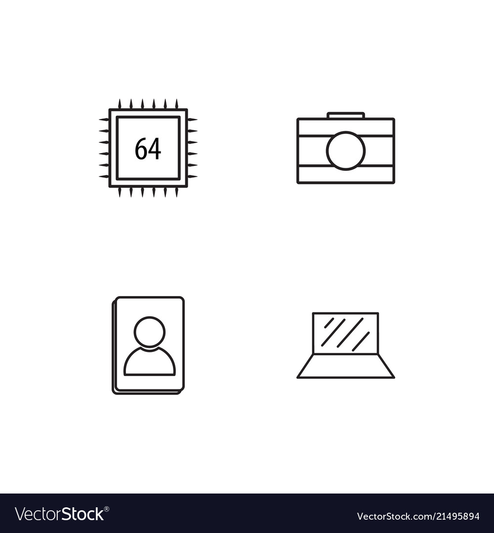 Electrical devices linear icons set simple
