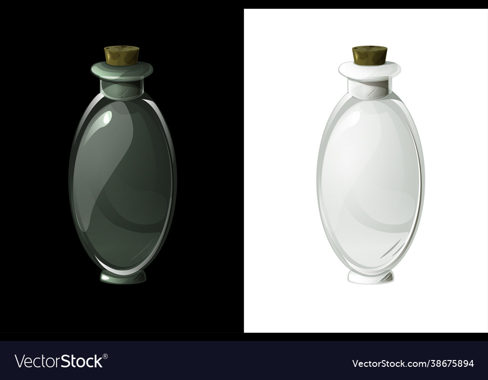 Empty transparent flask for magic potion ui vector image Empty transparent flask for magic potion ui