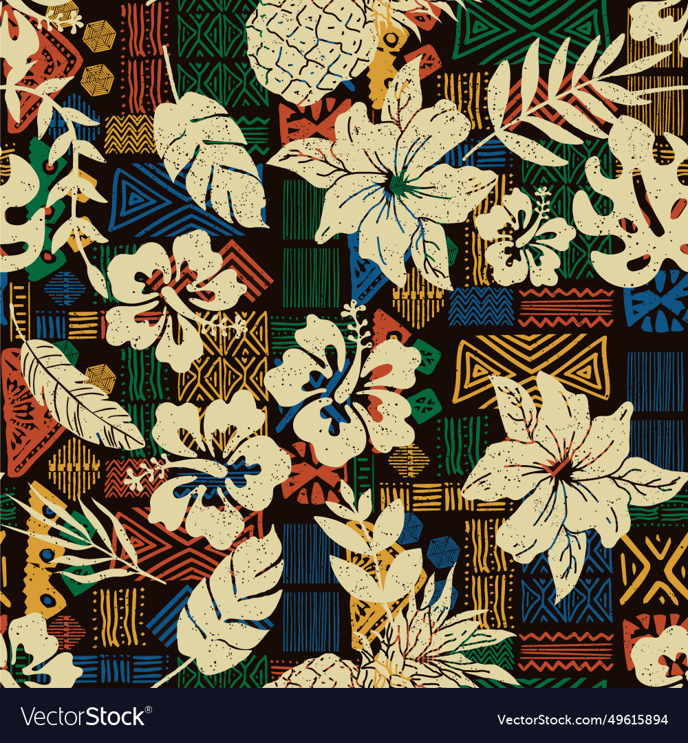 Ethnic tribal patchwork seamless pattern