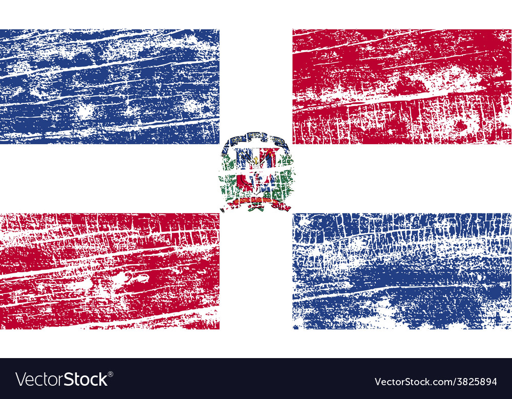 Flag of dominican republic with old texture
