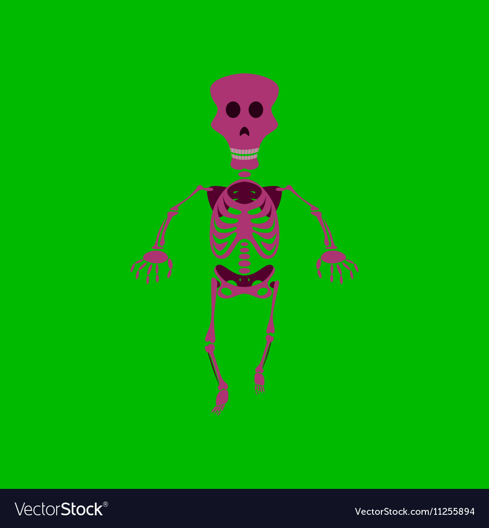 Flat on background of skeleton