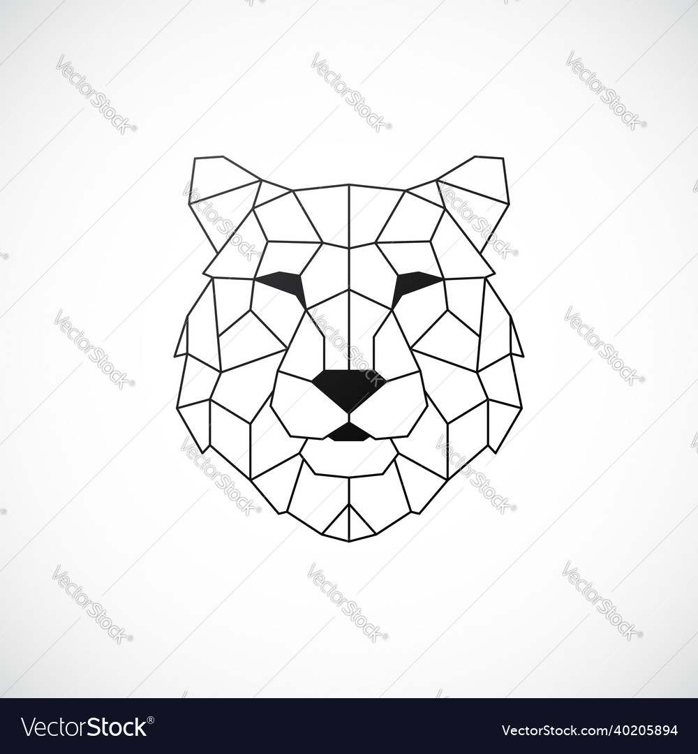 Geometric tiger head abstract polygonal style Vector Image