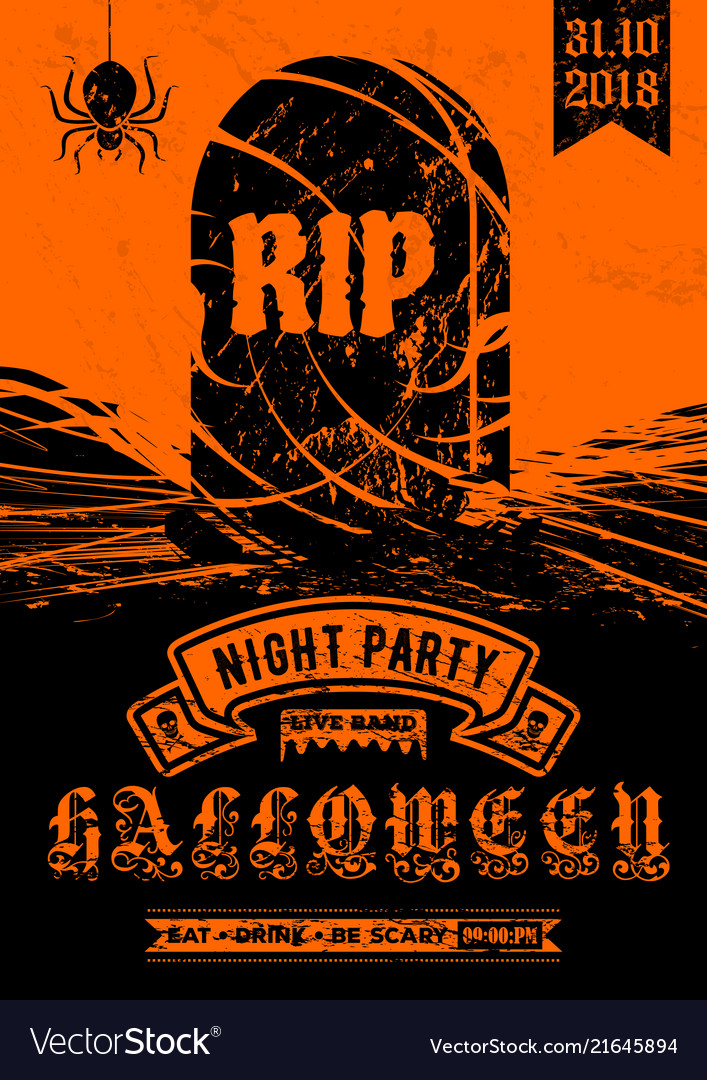 halloween party invitation poster or banner vector image halloween party invite