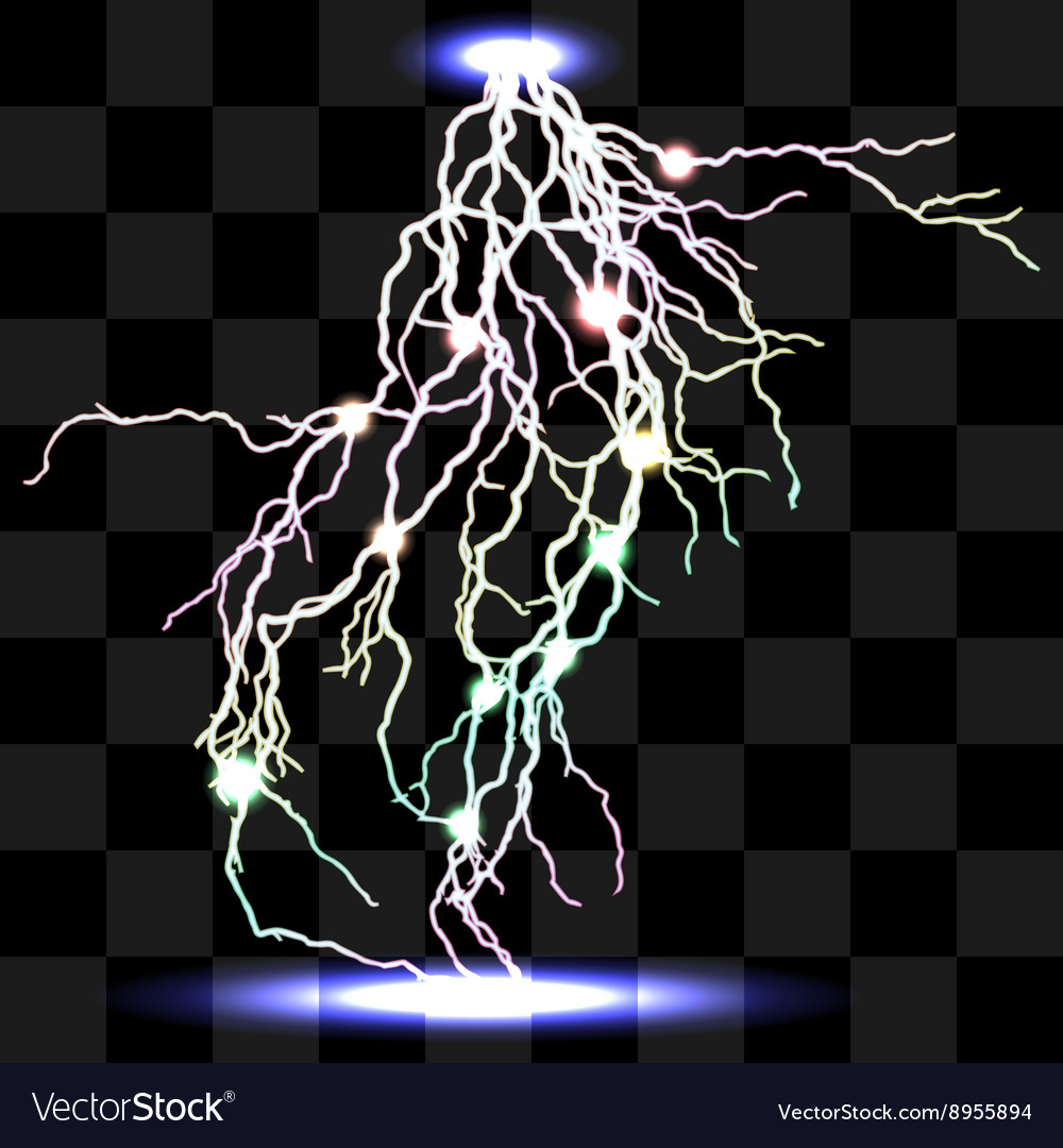 Isolated realistic lightnings with transparency