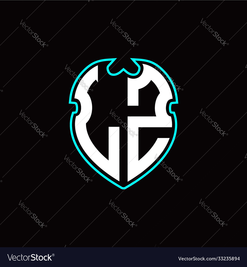 L z initial logo design with a shield shape Vector Image L z initial logo design with a shield shape