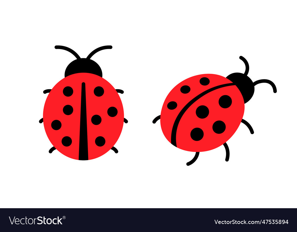 Lady bug cartoon flat icon ladybug simple small Vector Image