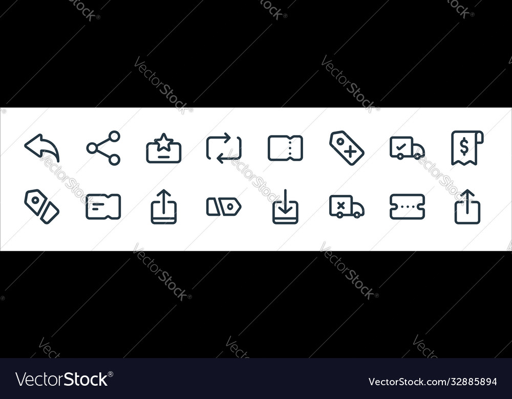 Marketplace line icons linear set quality vector image Marketplace line icons linear set quality