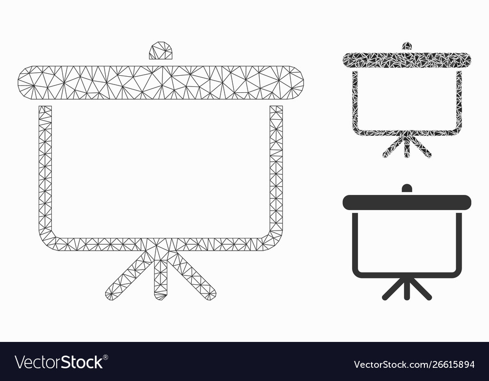 Projection board mesh network model vector image Projection board mesh network model