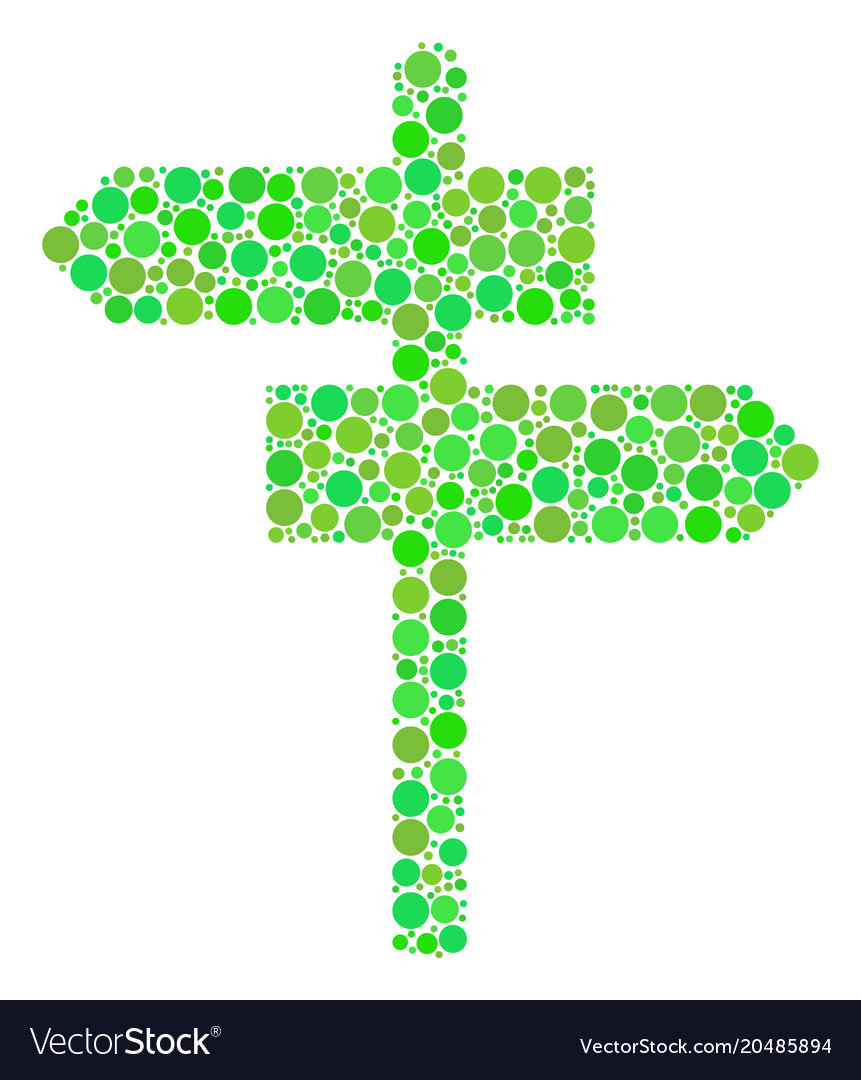 Road pointer mosaic of dots