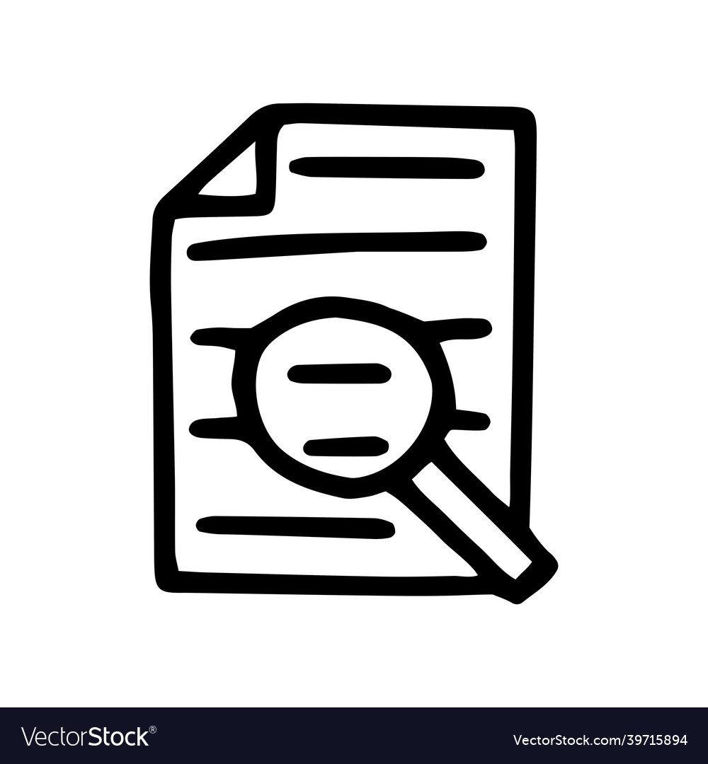 Search on document line doodle simple icon