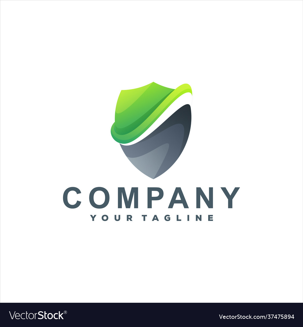 Shield tech gradient logo design