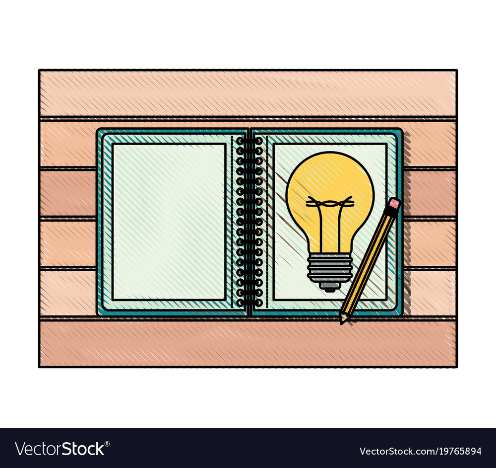 Spiral notebook with light bulb in sheet