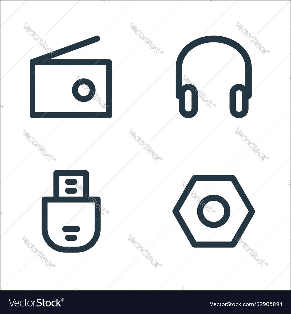 User interface line icons linear set quality vector image User interface line icons linear set quality