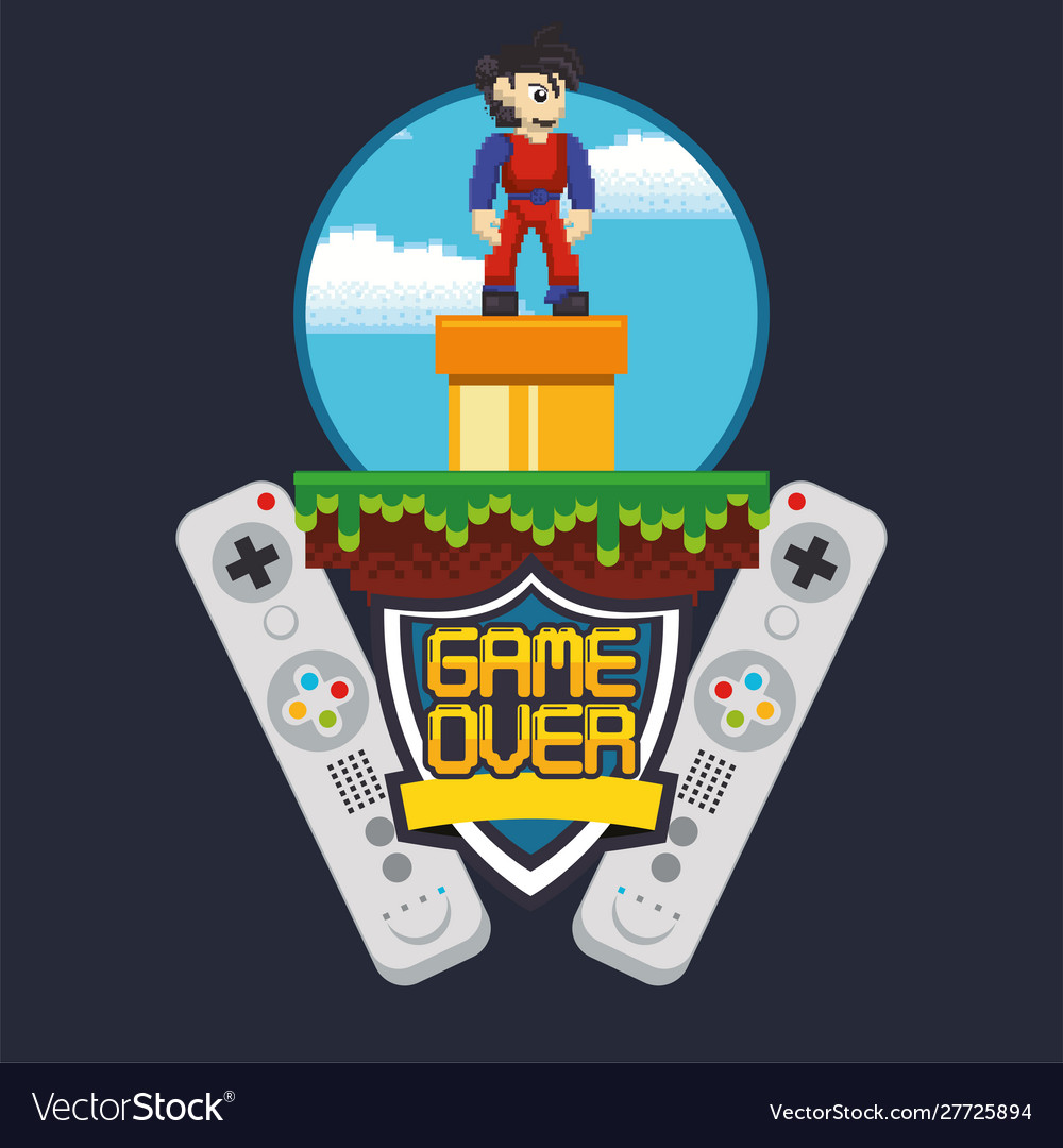 Video game pixelated controls icons Vector Image Video game pixelated controls icons