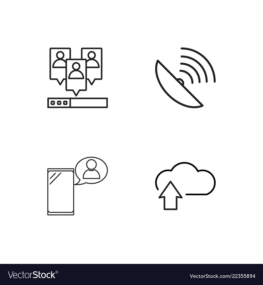 Web simple outlined icons set Vector Image Web simple outlined icons set