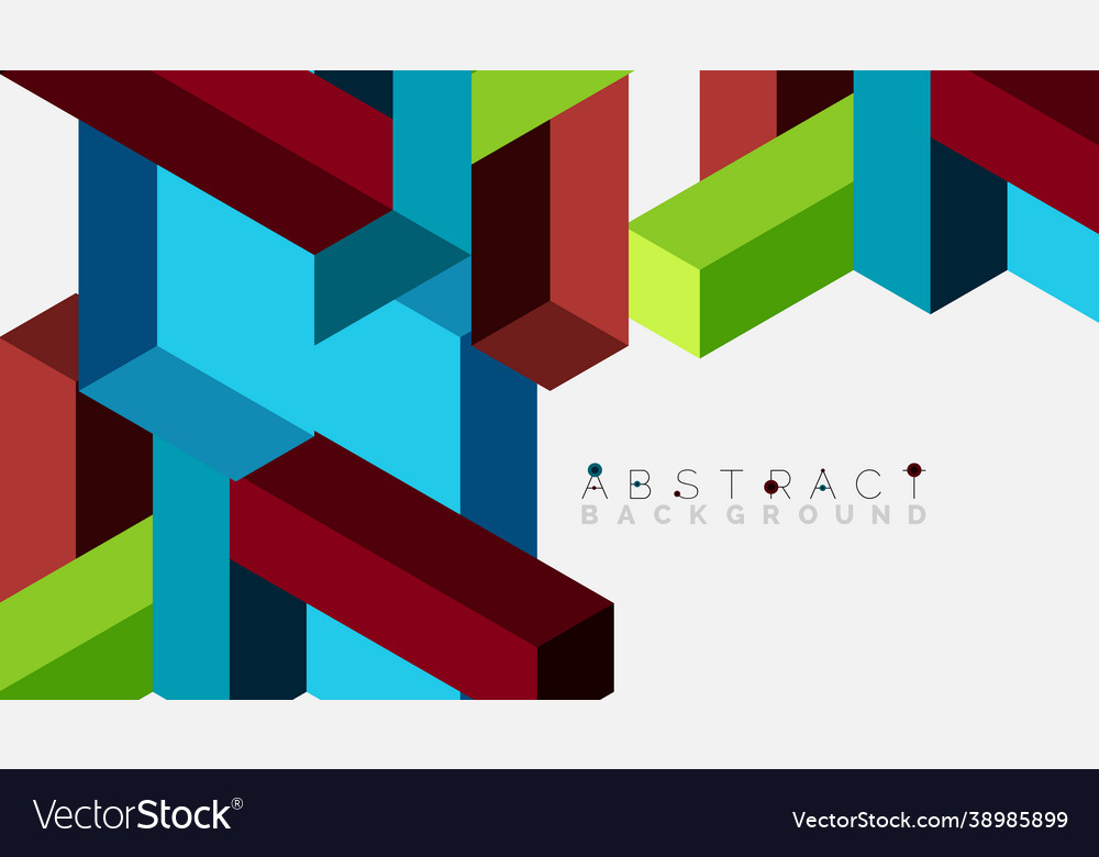 Abstract background 3d cubes cubic elements vector image Abstract background 3d cubes cubic elements