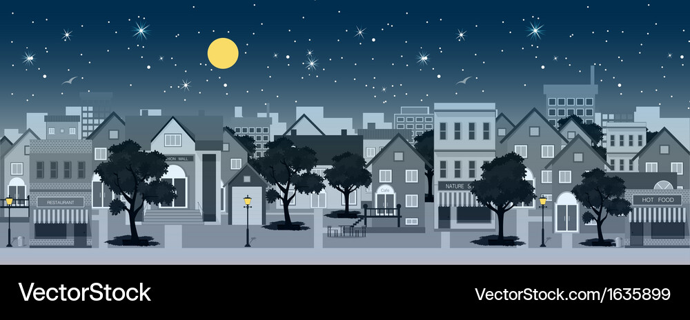 City at night Royalty Free Vector Image - VectorStock