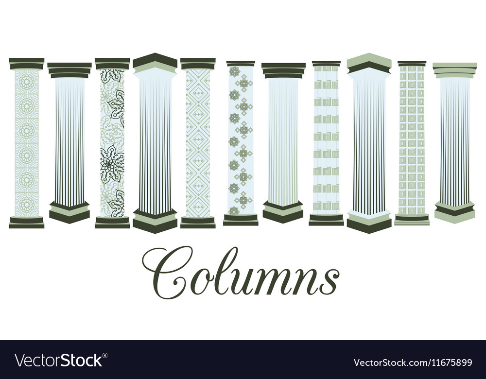 Columns with a pattern set