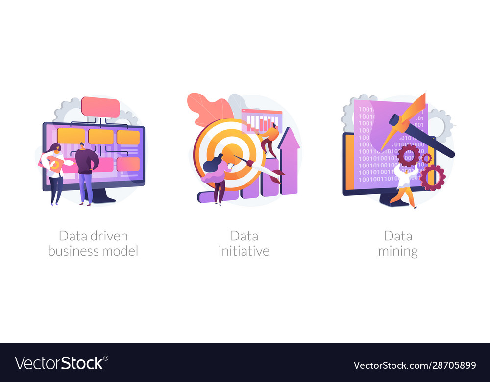 Data use in business concept metaphors vector image Data use in business concept metaphors