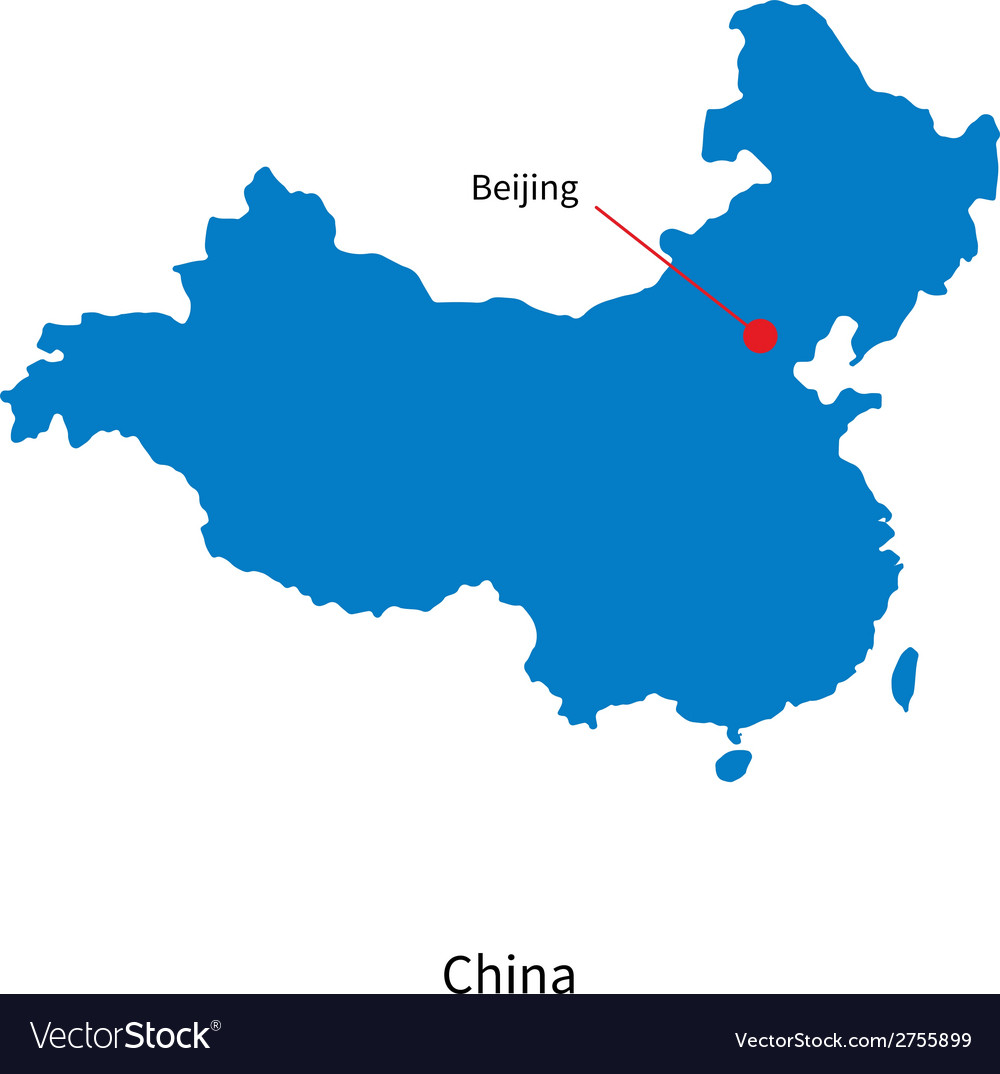 Detailed Map Of China And Capital City Beijing