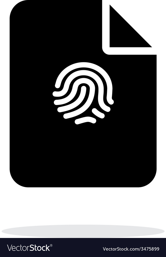 File with fingerprint icon on white background