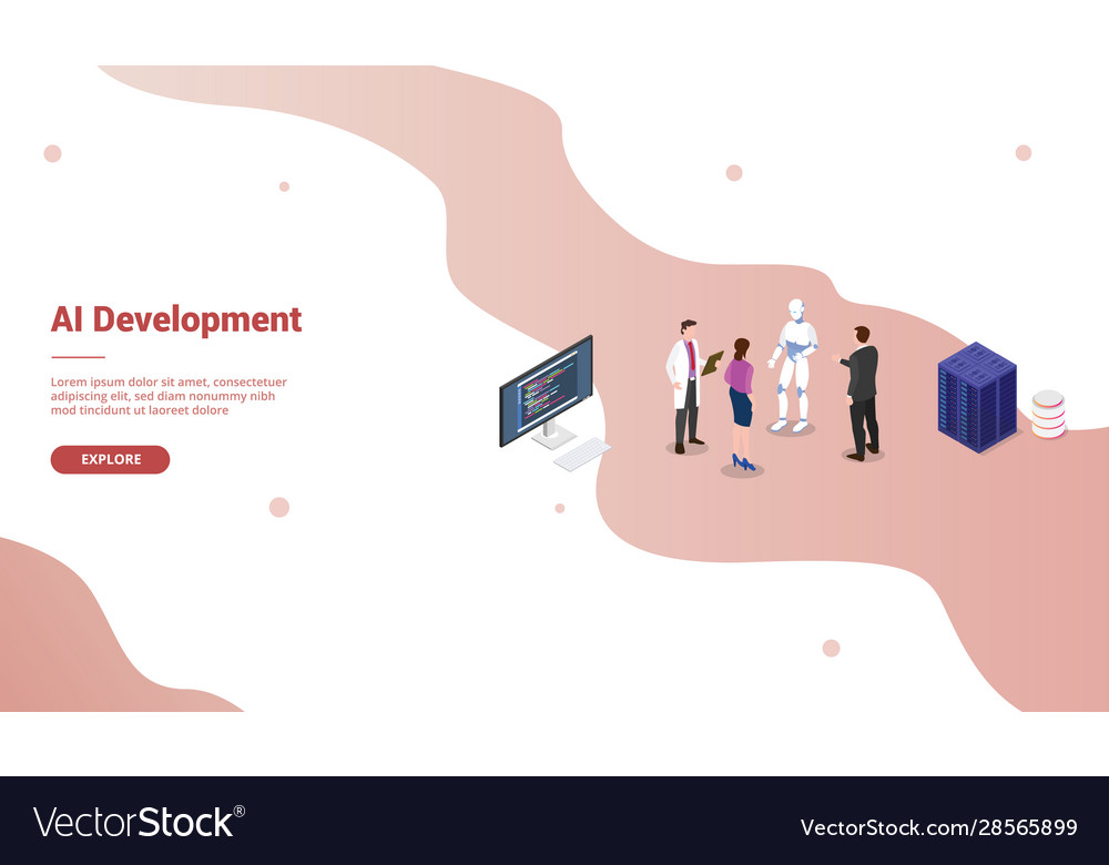 Future ai robotics development for website vector image Future ai robotics development for website