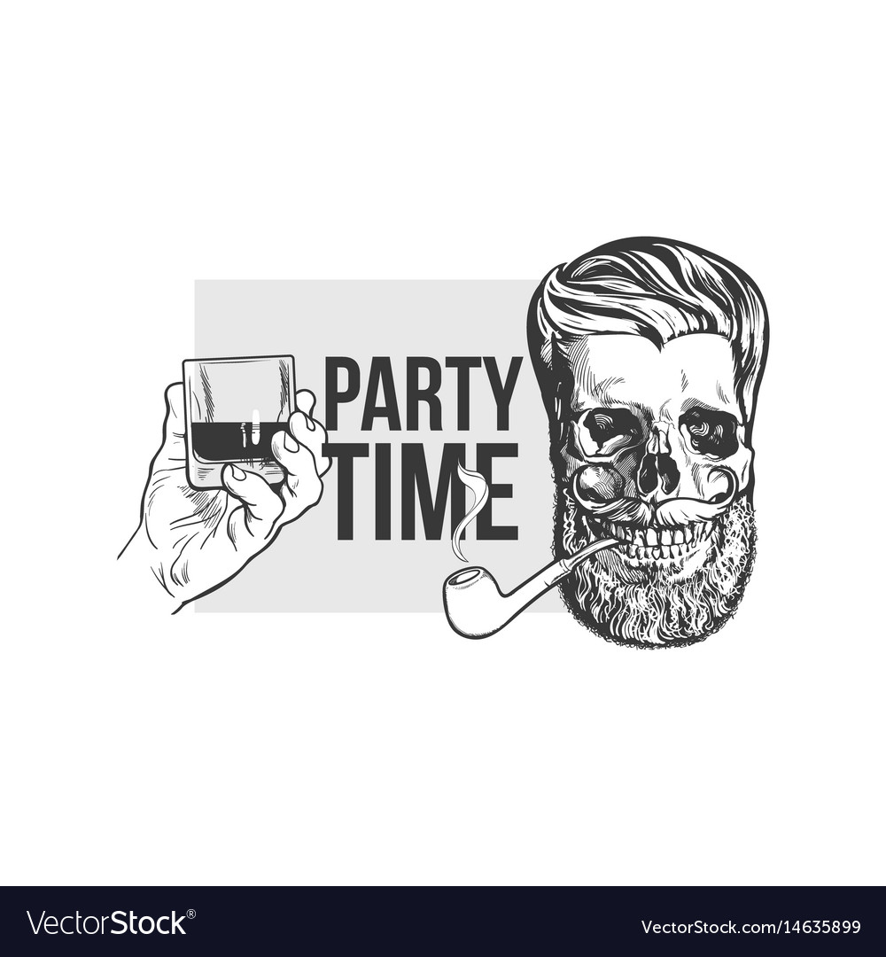 Hipster Skull Party Poster