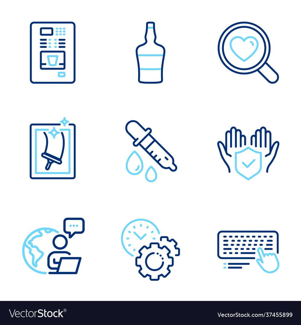 Line icons set included icon as time management Vector Image