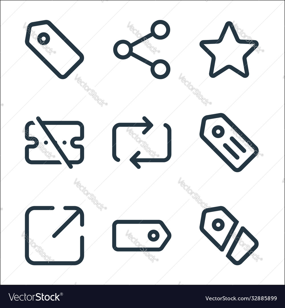 Marketplace line icons linear set quality vector image Marketplace line icons linear set quality