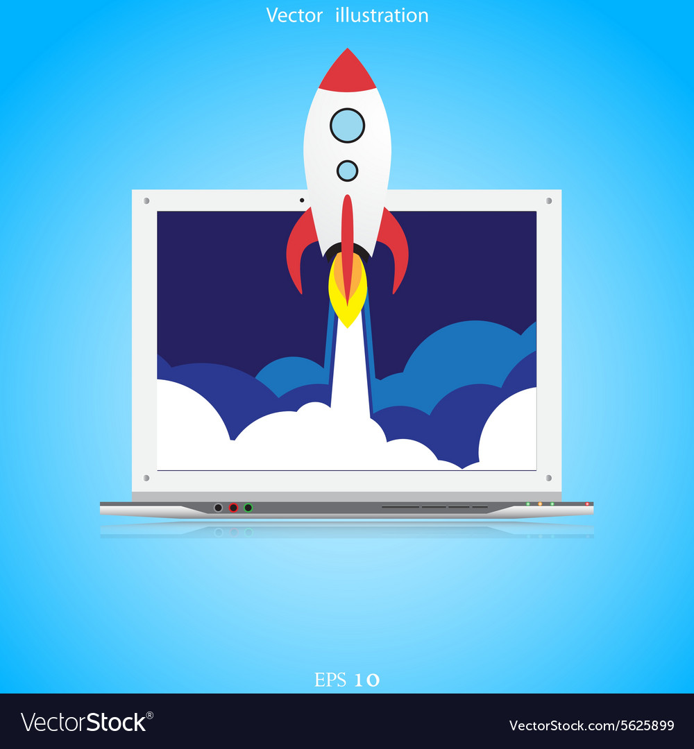 Modern Flat Rocket Icon