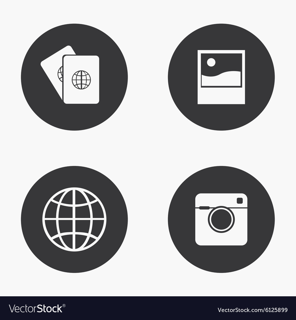 Modern travel icons set