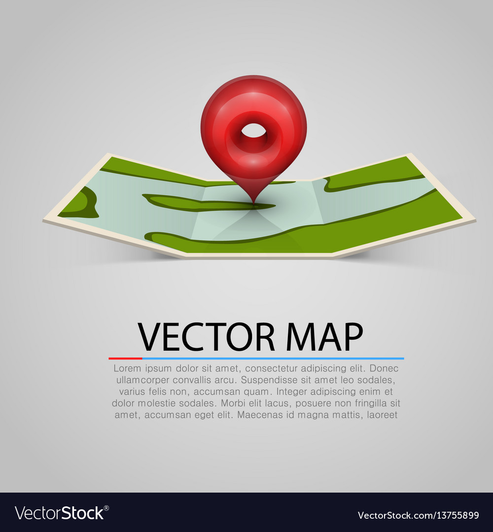 Paper Map with Red Marker
