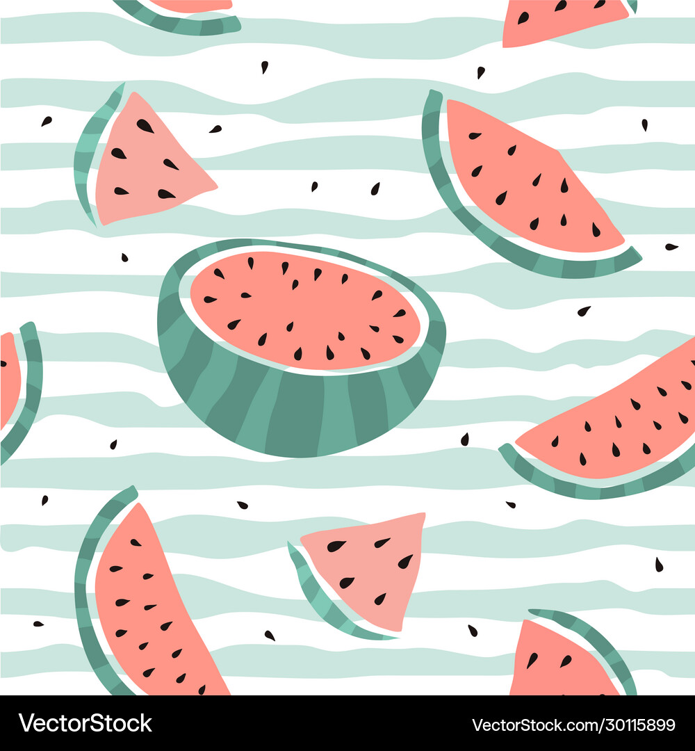 Seamless pattern with watermelon Royalty Free Vector Image