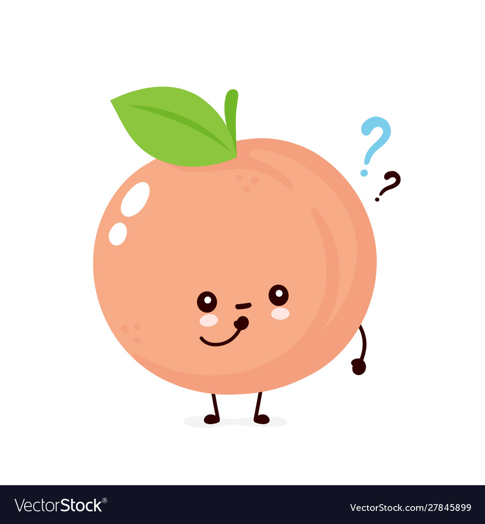 Smiling Peach with Question Mark