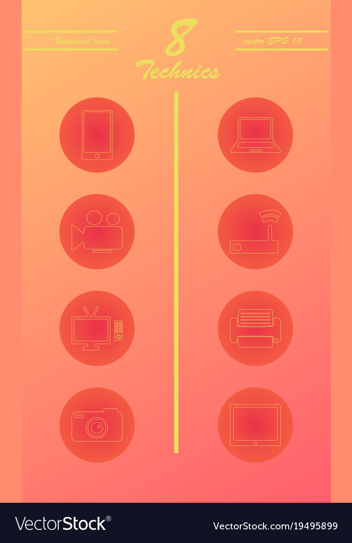 Unique thin line icons set of computer hardware