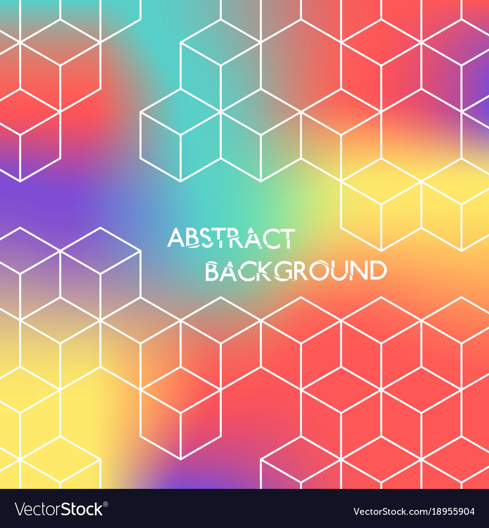 Abstract color hexagonal background white cubes