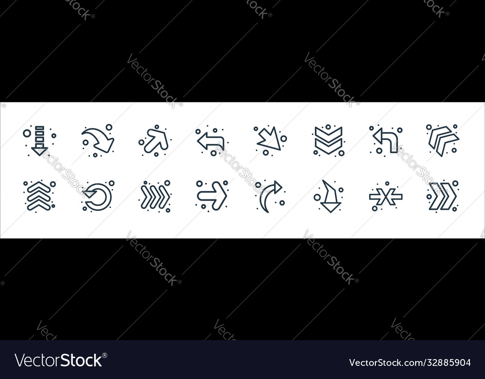 Arrows line icons linear set quality
