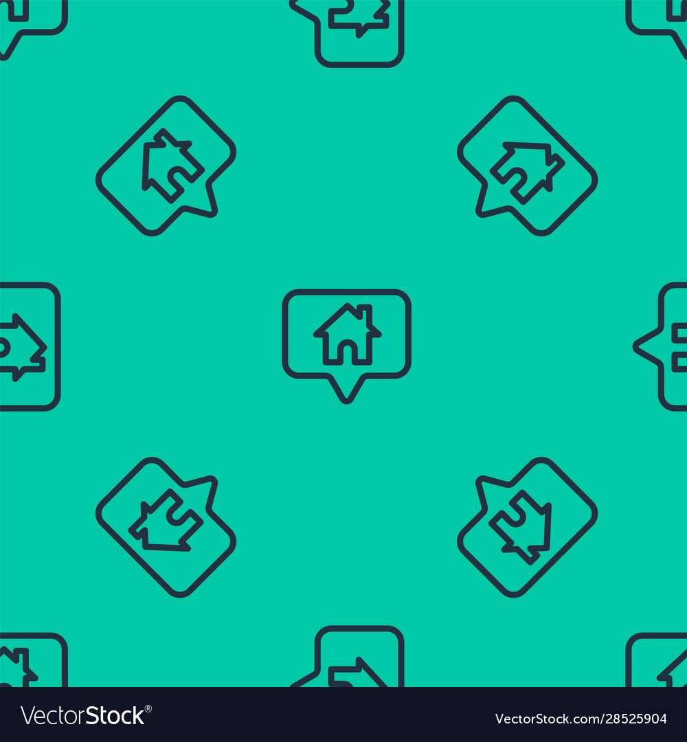 Blue line map pointer with house icon isolated Vector Image Blue line map pointer with house icon isolated