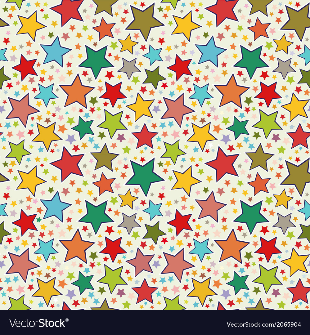 Colorful stars seamless pattern Royalty Free Vector Image