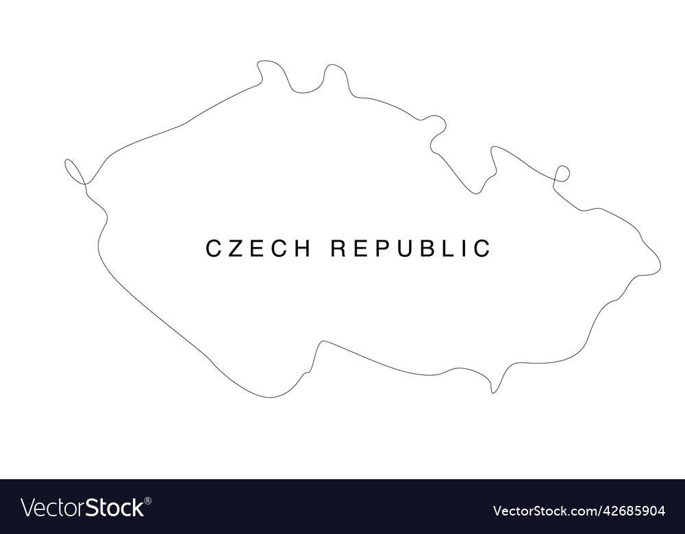 Continuous Czech Map Line Art